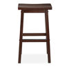 Picture of Amazon Basics Solid Wood Saddle-Seat Kitchen Counter Barstool - Set of 2, 29-Inch Height, Walnut Finish