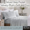 Picture of Velvet Plush Sheet and Pillowcase Set with Extra Deep Pockets | Extra Soft Micro Fleece Sheet Set | Ultra Plush and Cozy Warmth | Velvety Soft Heavyweight | Tribeca Collection (Queen, Light Grey)