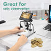 Picture of Elikliv Coin Microscope for Error Coins, 4.3'' 1000X LCD Digital Microscope with Screen 1080P USB Microscope Camera, 10 LED Fill Lights, Metal Stand, PC View, Compatible with Windows/Mac Os