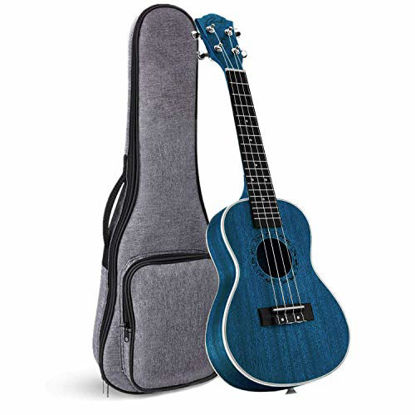 Picture of Concert Ukulele Ranch 23 inch Professional Wooden ukelele Instrument with Free Online 12 Lessons and Gig Bag - Small Hawaiian Guitar - Starry Blue