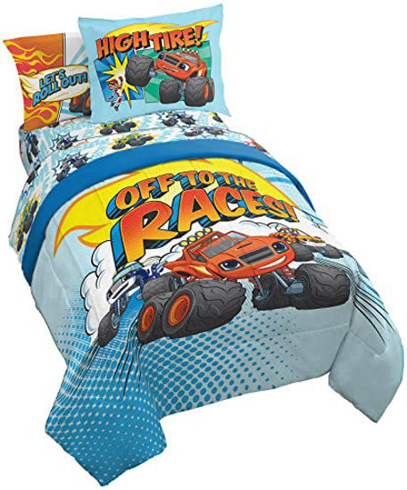 Picture of Jay Franco Blaze and The Monster Machines Off to The Races 5 Piece Twin Size Bed Set - Includes Comforter & Sheet Set - Super Soft Fade Resistant Microfiber (Official Blaze Products)