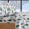 Picture of Extra Soft Holiday Printed 100% Turkish Cotton Flannel Sheet Set. Warm, Cozy, Luxury Winter Bed Sheets. Boulder Collection (King, Deer, Trees, & Snow)