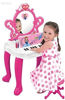 Picture of WolVolk 2-in-1 Vanity Set Girls Toy Makeup Accessories with Working Piano & Flashing Lights, Big Mirror, Cosmetics, Working Hair Dryer - Glowing Princess Will Appear When Pressing The Mirror-Button