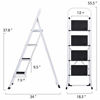 Picture of Delxo Folding 4 Step Ladder Ladder with Convenient Handgrip Anti-Slip Sturdy and Wide Pedal 330lbs Portable Steel Step Stool White and Black 4-Feet (WK2040-3)