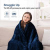 Picture of Uttermara Sherpa Fleece Weighted Blanket 15 lbs for Adult, Unicolor Ultra-Soft Fleece and Sherpa, Dual Sided Cozy Plush Blanket for Sofa Bed, 60 x 80 inches, Navy Blue