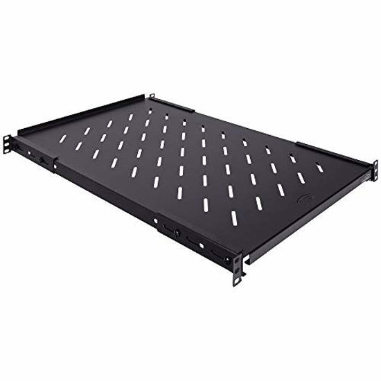 Picture of NavePoint Fixed Rack Vented Server Shelf 1U 19 Inch 4 Post Rack Mount Adjustable from 16-41 Inches