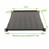 Picture of NavePoint Fixed Rack Vented Server Shelf 1U 19 Inch 4 Post Rack Mount Adjustable from 16-41 Inches