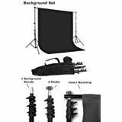 Picture of CowboyStudio Photography Background Support Set - 1 Background Support System, 1 Black 10x12 feet Muslin Backdrop, 1 Carry Case for the Support System