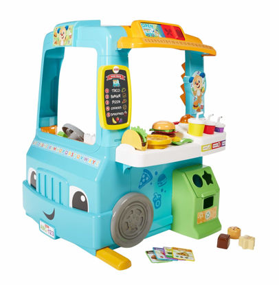 Picture of Fisher-Price Laugh and Learn Servin Up Fun Food Truck, Interactive Learning Toddler Role Play Toy, Speaking Toy, Gift for 18 Months Plus