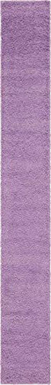 Picture of Unique Loom Solo Solid Shag Collection Area Modern Plush Rug Lush & Soft, 2' 6" x 19' 8", Lilac