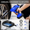 Picture of AstroAI Cordless Tire Inflator Air Compressor 20V Rechargeable Battery Powered 160PSI Portable Handheld Air Pump with 12V Car Power Adapter Digital Pressure Gauge for Cars Motorcycles Blue