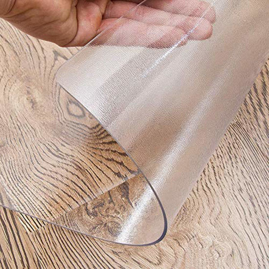 Picture of OstepDecor Upgraded Version 1.5mm Thick Frosted Table Cover Protector, 92 x 40 Inches, No Plastic Smell Transparent Table Cover, Heavy Duty PVC Table Protector, Dining Table Protective Cover