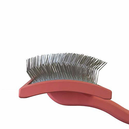 Picture of Chris Christensen Big G Dog Slicker Brush, Groom Like a Professional, Fluff Detangle Style, Saves Time Energy, Coral, Medium