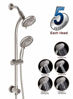 Picture of Egretshower Handheld Showerhead & Rain Shower Combo for Easy Reach , 27.5" Drill-free Stainless Steel Slide Bar, 5of 5-setting Handheld Shower and Showerhead, with 5ft Hose -Brush Nickel