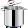 Picture of HOMICHEF Commercial Grade LARGE STOCK POT 20 Quart With Lid - Nickel Free Stainless Steel Cookware Stockpot 20 Quart - Healthy Cookware Polished Stockpots - Heavy Duty Induction Pot Soup Pot With Lid