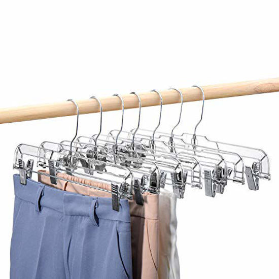 17” Plastic Suit Hangers w/Metal Clips, Heavy Weight -Black