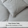 Picture of WhatsBedding Dark Gray King Comforter with Feather and Down Filling - Medium Warmth All Season Feather Bed Comforter or Stand Alone Duvet Insert - 100% Cotton Cover - King 106x90 Inch