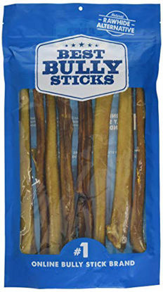 Picture of Best Bully Sticks 12 Inch All-Natural Premium Jumbo Bully Sticks for Dogs - 12 Fully Digestible, 100% Grass-Fed Beef, Grain and Rawhide Free | 8 Pack