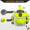 Picture of KwikSafety (Charlotte, NC) UNIVERSE Bomber Safety Jacket (LIMITED EDITION Pattern) Class 3 Hi Visibility Water Resistant ANSI OSHA Reflective Hoodie Winter Construction Gear Men | Yellow 3XL