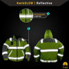 Picture of KwikSafety (Charlotte, NC) UNIVERSE Bomber Safety Jacket (LIMITED EDITION Pattern) Class 3 Hi Visibility Water Resistant ANSI OSHA Reflective Hoodie Winter Construction Gear Men | Yellow 3XL