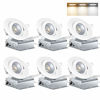 Picture of KnLnny ware Recessed Lighting 9W 750LM Dimmable LED Recessed Ceiling Light with Junction Box,Adjustable Eyeball Gimbal, Air Tight ,ETL Listed,5 CCT Selectable, 6Pack