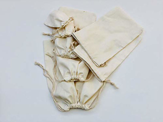 10 x 12 Inches 100% Cotton Single Drawstring Premium Quality Muslin Bags