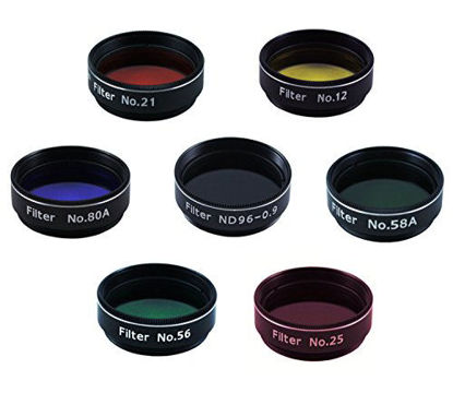 Picture of Astromania Filter Set of 1.25-Inch Seven Telescope Filters - Incredible Value to Have Most commonly Used Color plantary Eyepiece Filters
