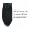 Picture of Sassina 18 Inch Yaki Clip ins Human Hair Remy Double Wefts Coarse Yaki Straight Clip in for Black Women 7 Pieces 17 Clips 120 Grams Jet Black #1