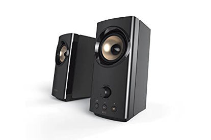 Picture of Creative T60 2.0 Compact Hi-Fi Desktop Speakers with Clear Dialog and Surround by Sound Blaster, USB-C Audio, Mic and Headset Ports, Bluetooth 5.0, Up to 60W Peak Power, for Computers and Laptops