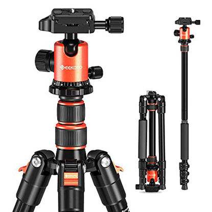 Picture of GEEKOTO 58 DSLR Tripod, Compact Aluminum Alloy Lightweight Camera Tripod with 360 Degree Panorama Ball Head, Professional Camera Tripod for Travelling, Learning and Working