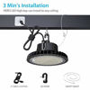 Picture of High Bay LED Shop Lights 100W 14,000LM (140LM/W) 1-10V Dimmable, 5 Cable with 110V Plug, Hanging Hook, Safe Rope, UL Listed HYPERLITE LED High Bay Light for Bar Shop Gym