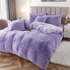 Picture of Uhamho Faux Fur Velvet Fluffy Bedding Duvet Cover Set Down Comforter Quilt Cover with Pillow Shams, Ultra Soft Warm and Durable (Lilac, Queen)