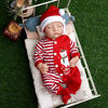 Picture of JIZHI Christmas Outfit Realistic Newborn Baby Dolls 17 Inch Reborn Baby Dolls Full Vinyl Body Real Life Baby Doll with Feeding kit and Toy Accessories for Kids to Act Mom & Collection