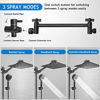 Picture of 12 Inch Shower Head Combo,High Pressure Rain Shower Head with 11 Inch Adjustable Extension Arm and 5 Settings Handheld Shower Head Combo,Powerful Shower Spray Against Low Pressure Water - Matte Black