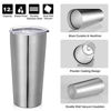 Picture of VEGOND 20oz Tumbler Bulk with Lid and Straw 12 Pack, Stainless Steel Vacuum Insulated Tumbler, Double Wall Coffee Cup Travel Mug, Stainless Steel