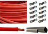 Picture of WNI 6 AWG 6 Gauge 100 Feet Red Battery Welding Pure Copper Ultra Flexible Cable + 5pcs of 5/16" & 5pcs 3/8" Copper Cable Lug Terminal Connectors + 3 Feet Heat Shrink Tubing