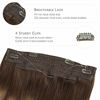 Picture of WENNALIFE Halo Hair Extensions, 18 Inch 80g Chocolate Brown Highlighted Caramel Blonde Remy Crown Hair Extensions Invisible Wire Fish Line Hair Extensions Straight Human Flip Hair Extensions