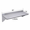 Picture of Stainless Steel Shelf 18 x 36 Inches, 350 lb, Commercial NSF Wall Mount Floating Shelving for Restaurant, Kitchen, Home and Hotel