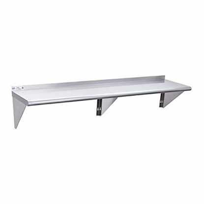 Picture of Hally Stainless Steel Shelf 14 x 60 Inches, 400 lb, Commercial NSF Wall Mount Floating Shelving for Restaurant, Kitchen, Home and Hotel