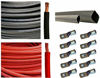 Picture of WNI 6 AWG 6 Gauge 50 Feet Black + 50 Feet Red Battery Welding Pure Copper Ultra Flexible Cable + 5pcs of 5/16" & 5pcs 3/8" Copper Cable Lug Terminal Connectors + 3 Feet Heat Shrink Tubing