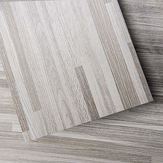 Picture of Art3d Peel and Stick Floor Tile Vinyl Wood Plank 54 Sq.Ft, Dusty Grey, Rigid Surface Hard Core Easy DIY Self-Adhesive Flooring