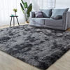 Picture of GKLUCKIN Shag Ultra Soft Area Rug, Fluffy 8'x10' Tie-Dyed Grey&Blue Rugs Plush Fuzzy Non-Skid Indoor Faux Fur Rugs Furry Carpets for Living Room Bedroom Nursery Kids Playroom Decor