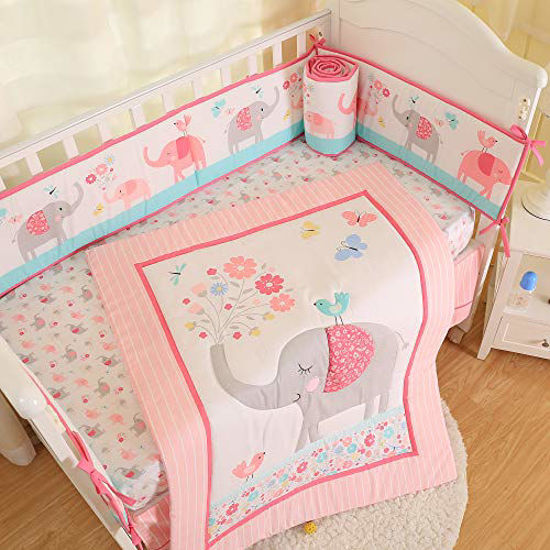 Baby girl crib outlet bedding sets elephants