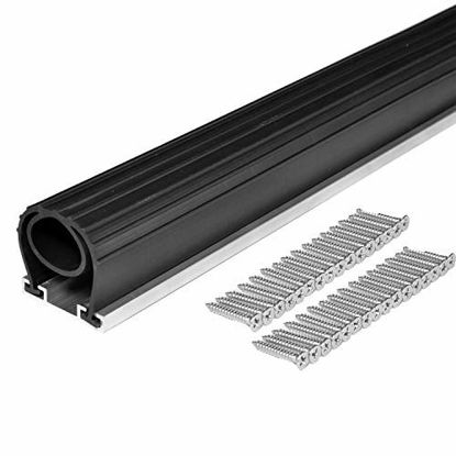 Picture of BOWSEN 20FT Heavy-Duty U+O Ring Universal Garage Door Bottom Seals Weatherstrip Rubber with Aluminum Track Retainer Kit