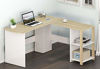 Picture of SHW L-Shaped Home Office Corner Desk Wood Top, Oak