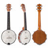 Picture of Mulucky 4 String Banjolele, Banjo Ukulele Concert Size 23 Inch with Remo Head, Closed Solid Wood Back, Beginner Kit with Truss Rod Gig Bag Tuner String Strap Picks - BU803