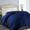 Picture of EASELAND All Season Oversized King Soft Quilted Down Alternative Comforter Reversible Duvet Insert with Corner Tabs,Winter Summer Warm Fluffy,Navy,98x116 inches