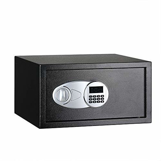 Picture of Amazon Basics Steel Security Safe with Programmable Electronic Keypad - Secure Cash, Jewelry, ID Documents - Black, 1 Cubic Feet, 16.93 x 14.57 x 9.06 Inches