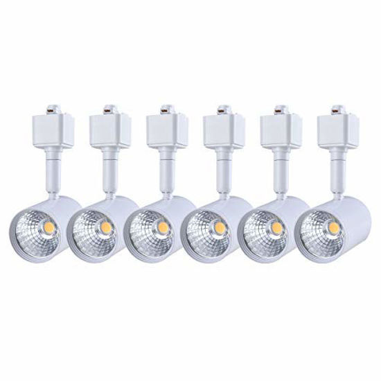 Picture of mirrea 6 Pack LED Track Lighting Heads Compatible with Single Circuit H Type Track Lighting Rail Ceiling Spotlight for Accent Task Wall Art Exhibition Lighting 6.5W 24° White (4000K Neutral White)