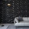 Picture of Art3dwallpanels PVC 3D Wall Panel Diamond for Interior Wall Décor in Black, Wall Decor PVC Panel, 3D Textured Wall Panels, Pack of 12 Tiles